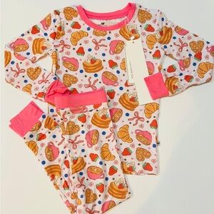 Cousins Bamboo Co Pink Brunch Long Sleeve Pajama Set